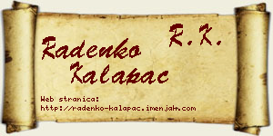 Radenko Kalapać vizit kartica